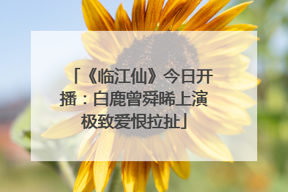 《临江仙》今日开播：白鹿曾舜晞上演极致爱恨拉扯
