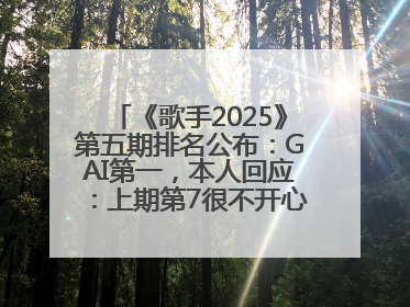 《歌手2025》第五期排名公布：GAI第一，本人回应：上期第7很不开心，在说唱圈我没有输过！卫兰淘汰