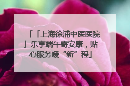 「上海徐浦中医医院」乐享端午寄安康，贴心服务暖“新”程