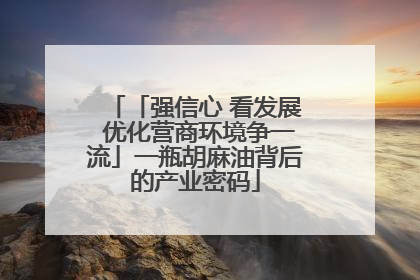 「强信心 看发展 优化营商环境争一流」一瓶胡麻油背后的产业密码