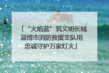 “火焰蓝”筑文明长城 淄博市消防救援支队用忠诚守护万家灯火
