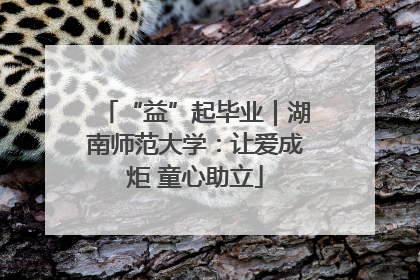 “益”起毕业｜湖南师范大学：让爱成炬 童心助立
