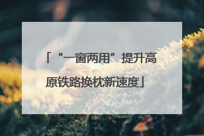 “一窗两用”提升高原铁路换枕新速度