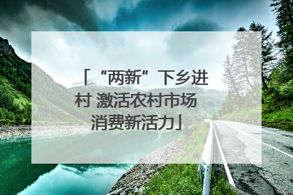 “两新”下乡进村 激活农村市场消费新活力