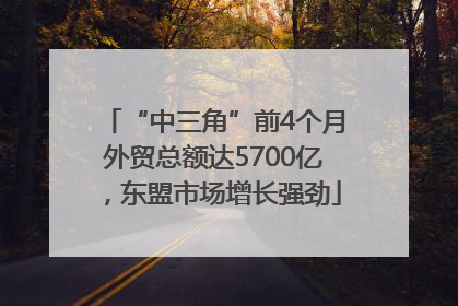 “中三角”前4个月外贸总额达5700亿，东盟市场增长强劲