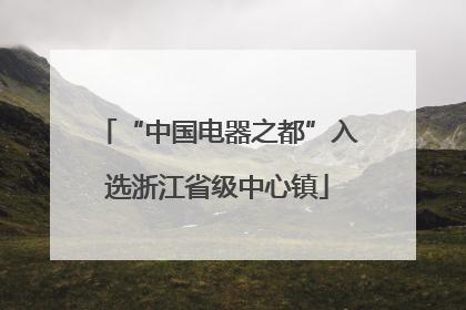 “中国电器之都”入选浙江省级中心镇