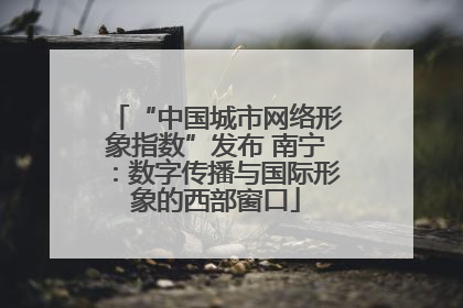 “中国城市网络形象指数”发布 南宁：数字传播与国际形象的西部窗口