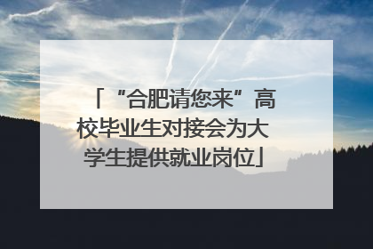 “合肥请您来”高校毕业生对接会为大学生提供就业岗位