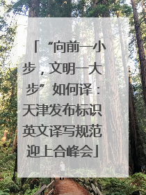 “向前一小步，文明一大步”如何译：天津发布标识英文译写规范迎上合峰会