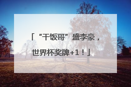 “干饭哥”盛李豪，世界杯奖牌+1！