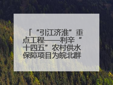 “引江济淮”重点工程——利辛“十四五”农村供水保障项目为皖北群众送来优质“引调水”