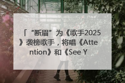 “断眉”为《歌手2025》袭榜歌手，将唱《Attention》和《See You Again》