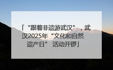 “跟着非遗游武汉”，武汉2025年“文化和自然遗产日” 活动开锣
