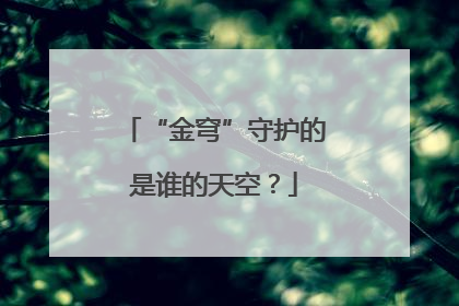 “金穹”守护的是谁的天空？