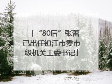 “80后”张蕾已出任镇江市委市级机关工委书记