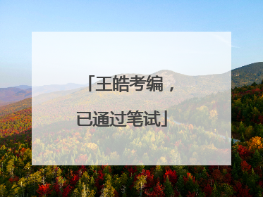 王皓考编，已通过笔试