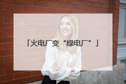 火电厂变“绿电厂”