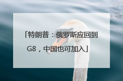 特朗普：俄罗斯应回到G8，中国也可加入