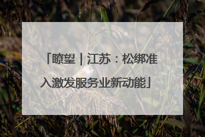 瞭望｜江苏：松绑准入激发服务业新动能