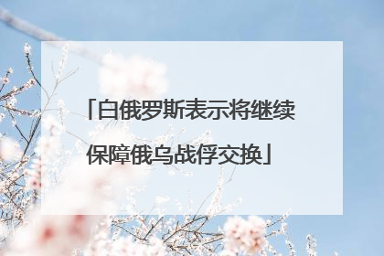 白俄罗斯表示将继续保障俄乌战俘交换