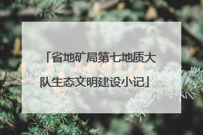 省地矿局第七地质大队生态文明建设小记