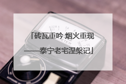 砖瓦重吟 烟火重现——泰宁老宅涅槃记