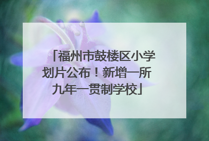 福州市鼓楼区小学划片公布！新增一所九年一贯制学校