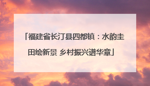福建省长汀县四都镇：水韵圭田绘新景 乡村振兴谱华章