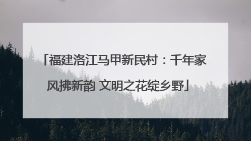 福建洛江马甲新民村：千年家风拂新韵 文明之花绽乡野