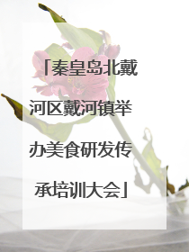 秦皇岛北戴河区戴河镇举办美食研发传承培训大会