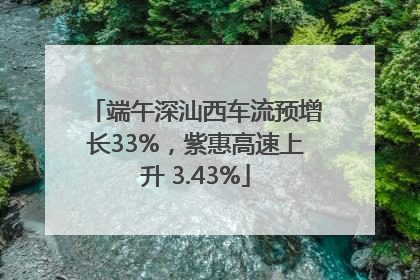 端午深汕西车流预增长33%，紫惠高速上升 3.43%