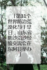 第31个世界防治荒漠化与干旱日，山东省防沙治沙经验交流会在东阿县举办