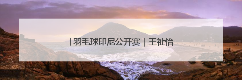 羽毛球印尼公开赛｜王祉怡不敌安洗莹 获得女单亚军
