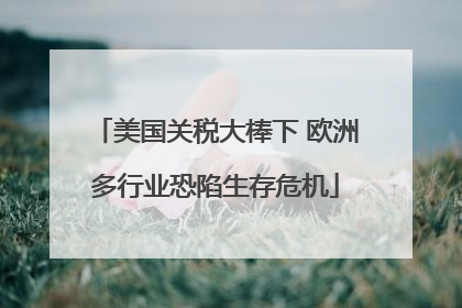 美国关税大棒下 欧洲多行业恐陷生存危机