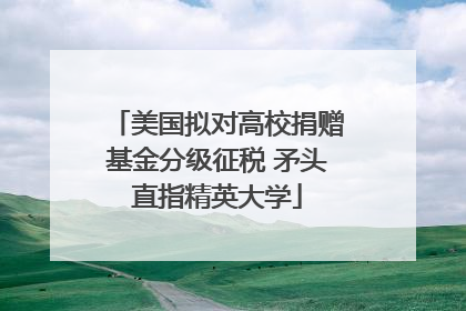美国拟对高校捐赠基金分级征税 矛头直指精英大学