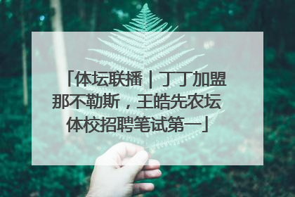 体坛联播｜丁丁加盟那不勒斯，王皓先农坛体校招聘笔试第一