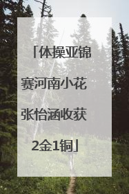体操亚锦赛河南小花张怡涵收获2金1铜