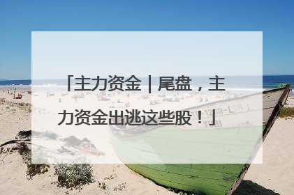 主力资金｜尾盘，主力资金出逃这些股！