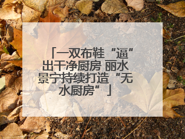 一双布鞋“逼”出干净厨房 丽水景宁持续打造“无水厨房”