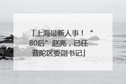 上海最新人事！“80后”赵亮，已任普陀区委副书记
