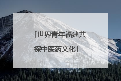 世界青年福建共探中医药文化