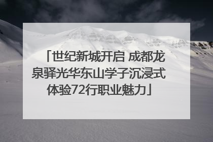 世纪新城开启 成都龙泉驿光华东山学子沉浸式体验72行职业魅力
