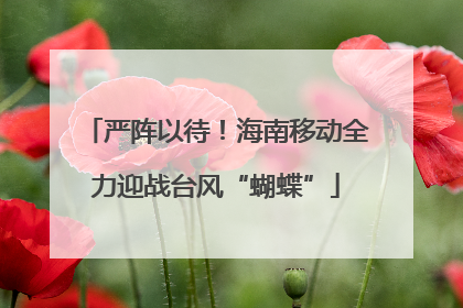 严阵以待！海南移动全力迎战台风“蝴蝶”