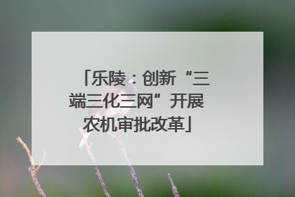 乐陵：创新“三端三化三网”开展农机审批改革