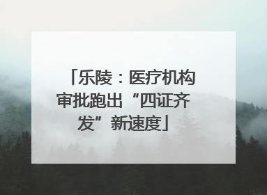乐陵：医疗机构审批跑出“四证齐发”新速度