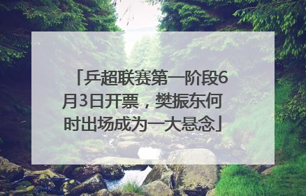 乒超联赛第一阶段6月3日开票，樊振东何时出场成为一大悬念