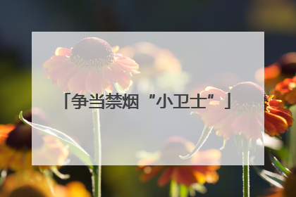 争当禁烟“小卫士”