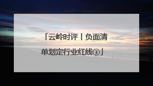 云岭时评丨负面清单划定行业红线③