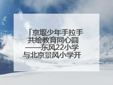 京堰少年手拉手 共绘教育同心圆——东风22小学与北京景风小学开展对口协作活动