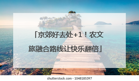 京郊好去处+1！农文旅融合路线让快乐翻倍
